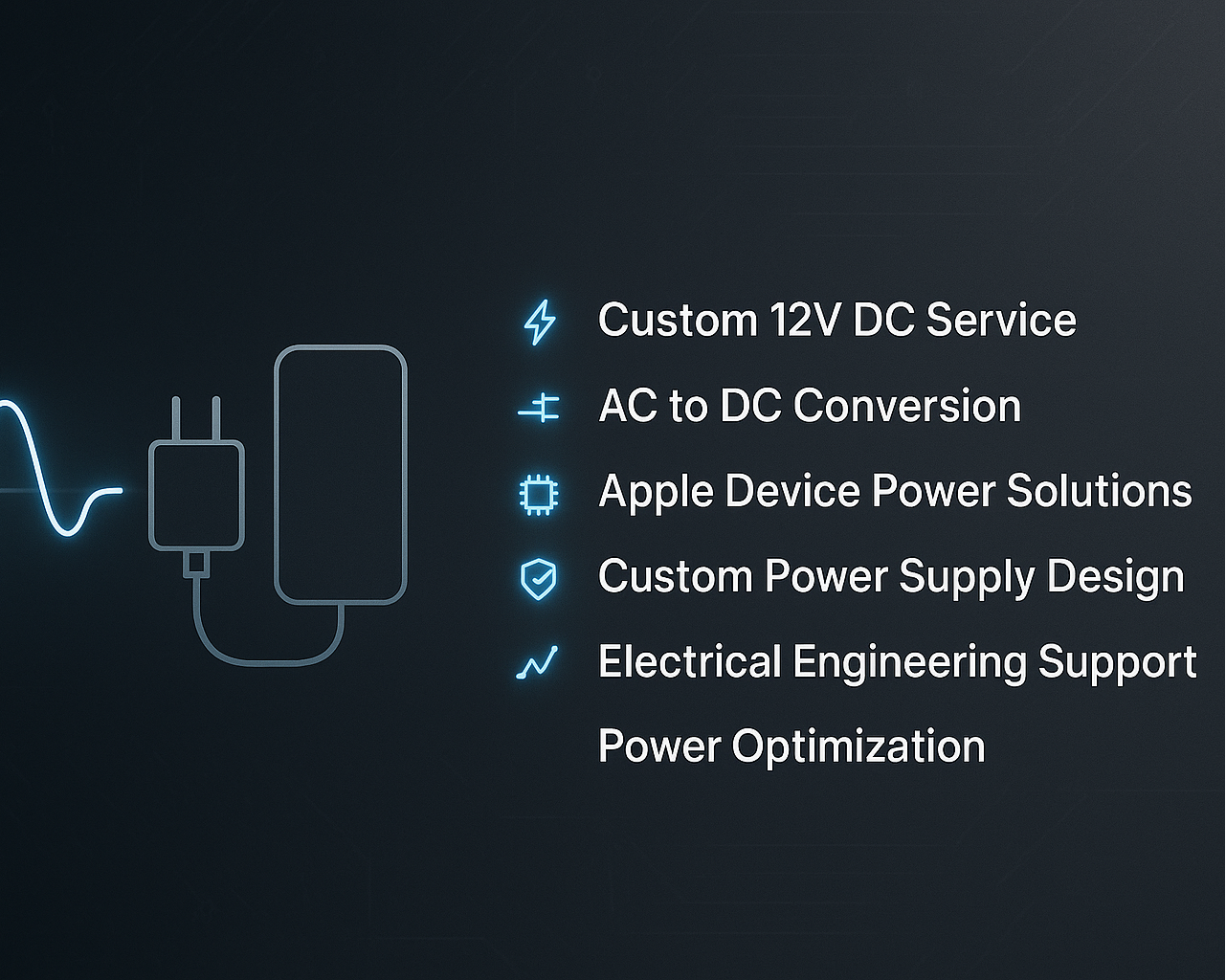 Email Consultation: Custom 12V DC Power Conversion Service for Apple Devices