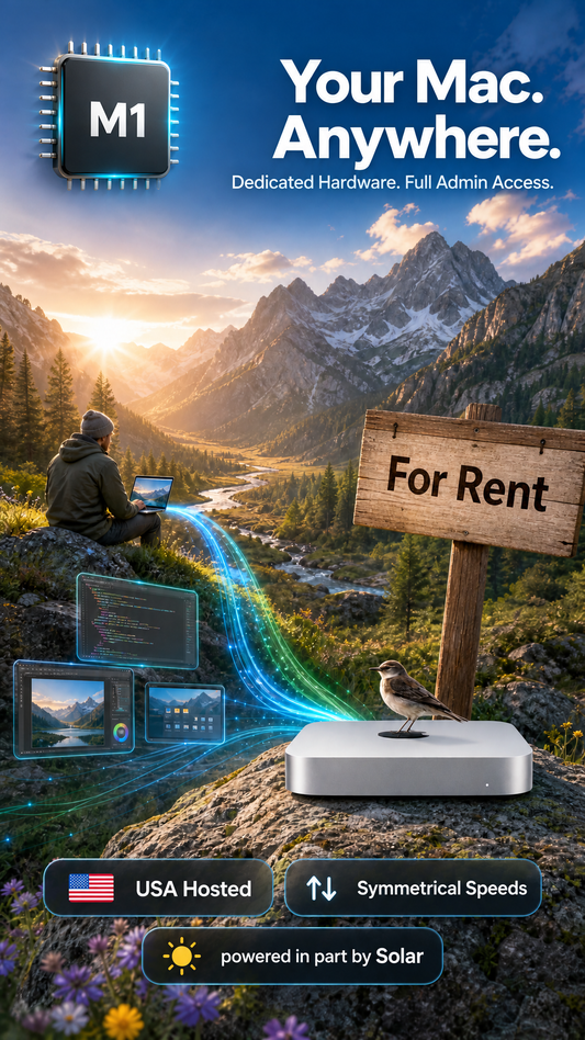 Remote Access:  Mac Mini M1 Rental — Dedicated Admin Access