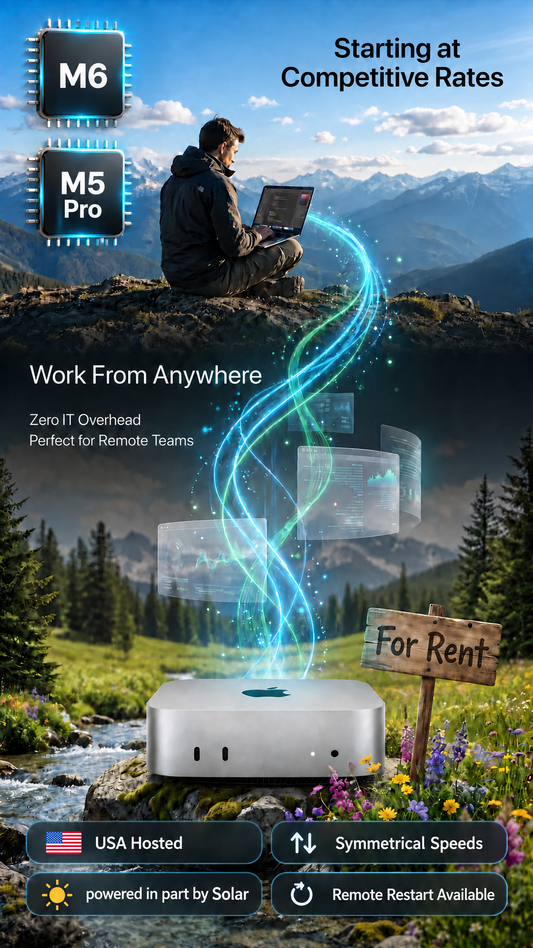 Rent a Mac Mini M5 PRO or M6 — Remote Mac Rental with Full Admin Access
