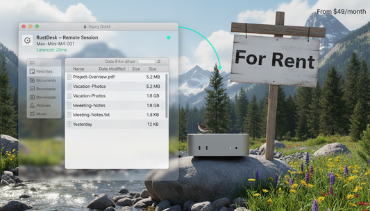 Remote Access:  Mac Mini M4 Rental — Dedicated Access
